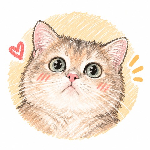 Drawing of Rashba, a British Shorthair cat