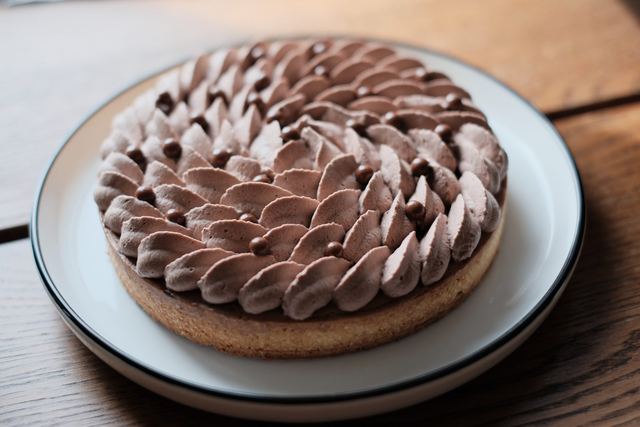 Lemon meringue tart with torched meringue